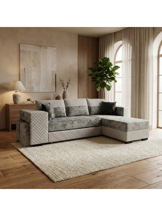 Բազմոց HOBEL CORNER SONYA GREY MONACO 14/ GREY BUKLE 9 R (5) 