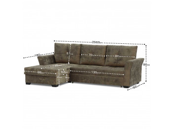 Sofa HOBEL CORNER TEXAS BROWN MONACO 5 L (5) 