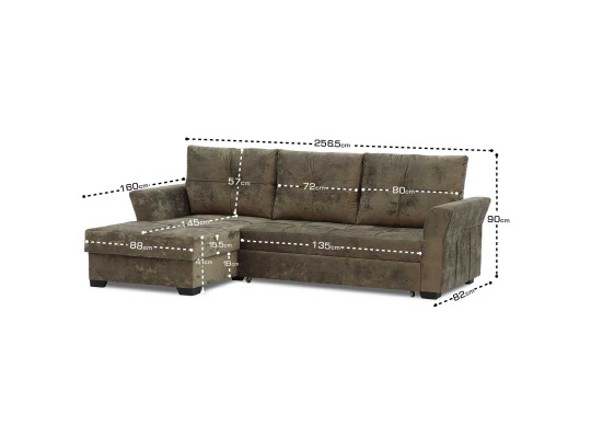 Sofa HOBEL CORNER TEXAS BROWN MONACO 5 L (5) 