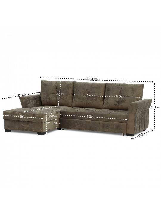 Диван HOBEL CORNER TEXAS BROWN MONACO 5 L (5) 