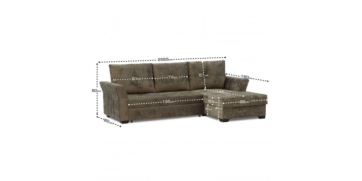 Sofa HOBEL CORNER TEXAS BROWN MONACO 5 R (5) 