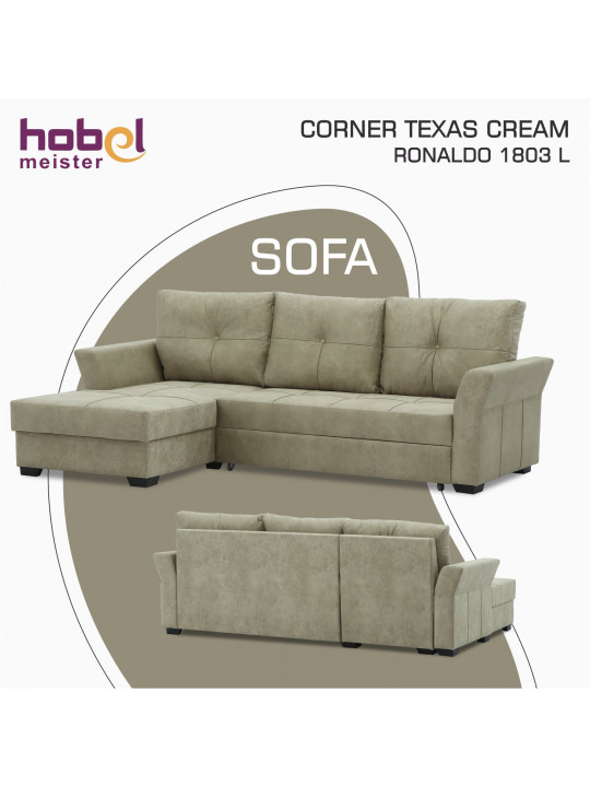 Диван HOBEL CORNER TEXAS CREAM RONALDO 1803 L (5) 
