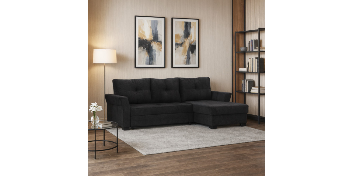 Диван HOBEL CORNER TEXAS DARK GREY BEATTO 1078 R (5) 