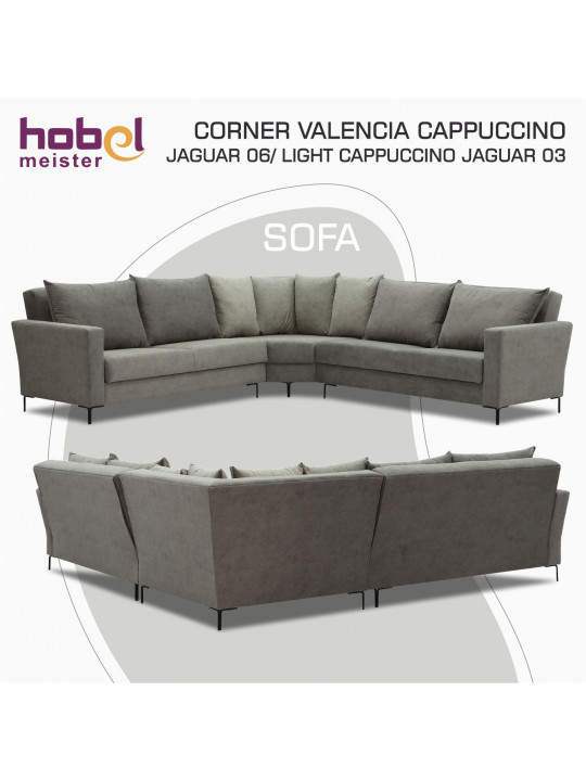 Բազմոց HOBEL CORNER VALENCIA CAPPUCCINO JAGUAR 06/ LIGHT CAPPUCCINO JAGUAR 03 (3) 