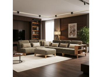 Sofa HOBEL CORNER WOOD DARK CAPPUCCINO MONACO 5/ INFINITY 103/INFINITY 290 L(5) 