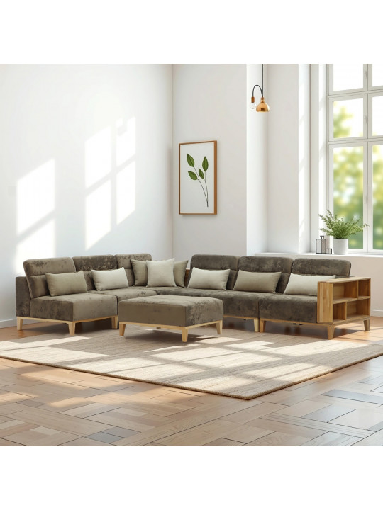 Sofa HOBEL CORNER WOOD DARK CAPPUCCINO MONACO 5/ INFINITY 103/INFINITY 290 L(5) 