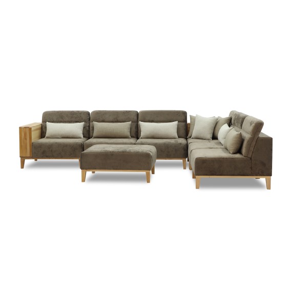 Sofa HOBEL CORNER WOOD DARK CAPPUCCINO MONACO 5/ INFINITY 103/INFINITY 290 R(5) 