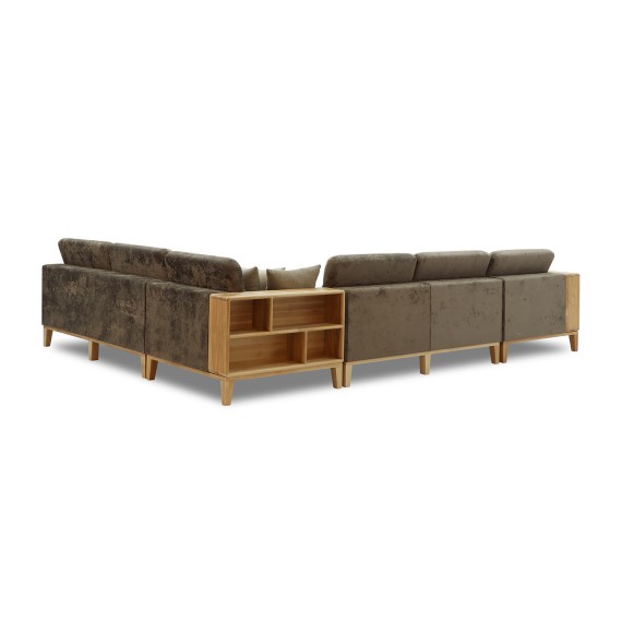 Sofa HOBEL CORNER WOOD DARK CAPPUCCINO MONACO 5/ INFINITY 103/INFINITY 290 R(5) 