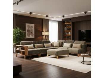 Բազմոց HOBEL CORNER WOOD DARK CAPPUCCINO MONACO 5/ INFINITY 103/INFINITY 290 R(5) 