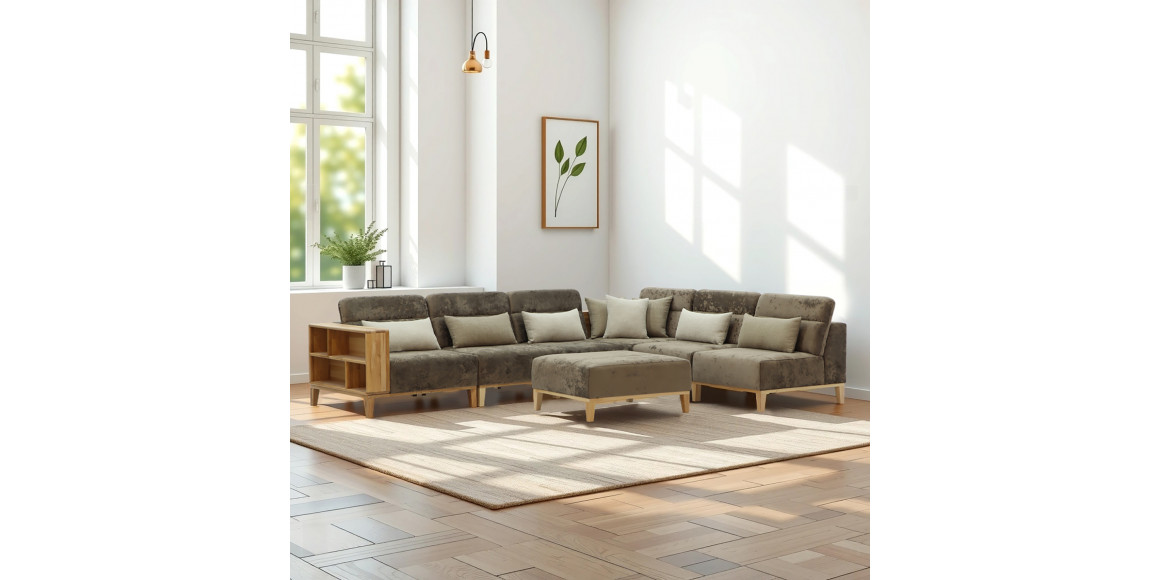 Sofa HOBEL CORNER WOOD DARK CAPPUCCINO MONACO 5/ INFINITY 103/INFINITY 290 R(5) 