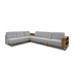 Диван HOBEL CORNER WOOD GREY AMAZON 5 / INFINITY 991 / NIAGARA GREY L (5) 