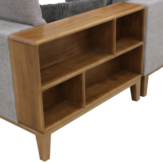Sofa HOBEL CORNER WOOD GREY AMAZON 5 / INFINITY 991 / NIAGARA GREY R (5) 