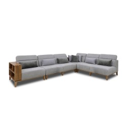 Диван HOBEL CORNER WOOD GREY AMAZON 5 / INFINITY 991 / NIAGARA GREY R (5) 