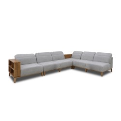 Диван HOBEL CORNER WOOD GREY AMAZON 5 / INFINITY 991 / NIAGARA GREY R (5) 