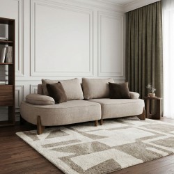 Диван HOBEL DANIA 2 STR OAK CREAM BONCUK 4/ BROWN BELLA 6 (3) 