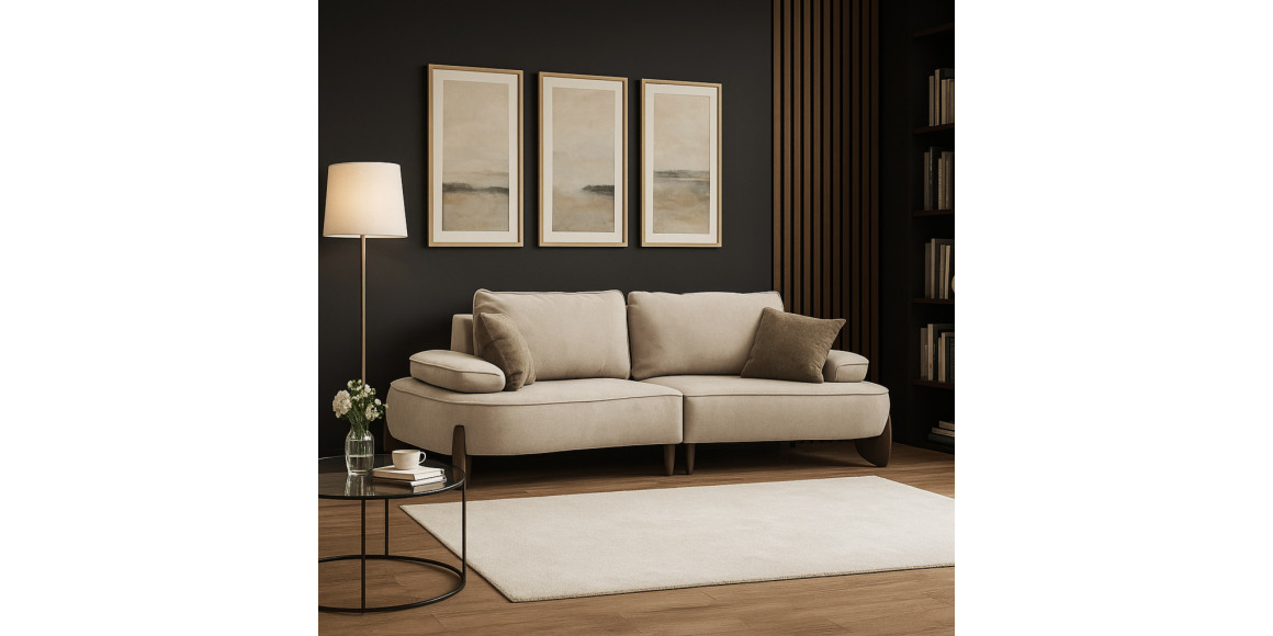 Sofa HOBEL DANIA 2 STR/ 14sm CREAM BONCUK 4/ BROWN BEATTO 1012 (3) 
