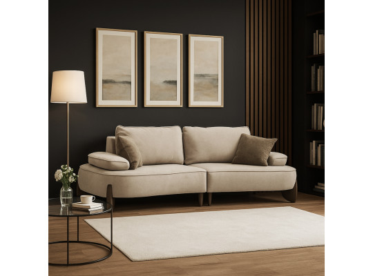 Диван HOBEL DANIA 2 STR/ 14sm CREAM BONCUK 4/ BROWN BEATTO 1012 (3) 