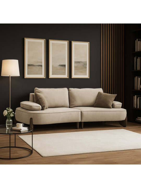 Sofa HOBEL DANIA 2 STR/ 14sm CREAM BONCUK 4/ BROWN BEATTO 1012 (3) 