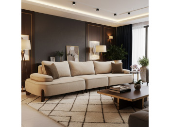 Sofa HOBEL DANIA 3 STR CREAM BONCUK 4/ BROWN BEATTO 1012 (3) 