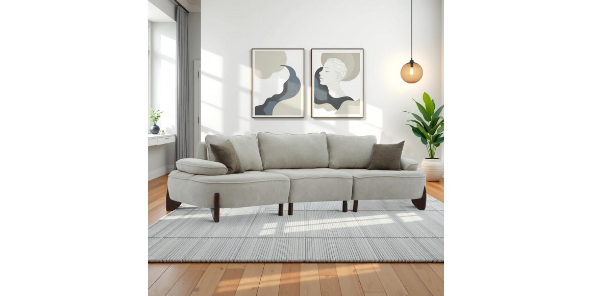 Sofa HOBEL DANIA 3 STR CREAM BONCUK 4/ BROWN BEATTO 1012 (3) 