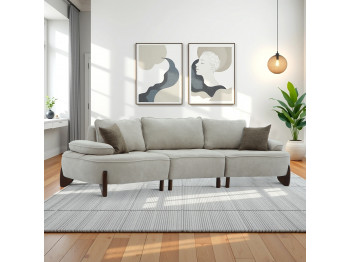 Sofa HOBEL DANIA 3 STR CREAM BONCUK 4/ BROWN BEATTO 1012 (3) 