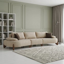 Диван HOBEL DANIA 3 STR OAK CREAM BONCUK 4/ BROWN BELLA 6 (4) 