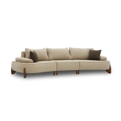 Диван HOBEL DANIA 3 STR OAK CREAM BONCUK 4/ BROWN BELLA 6 (4) 