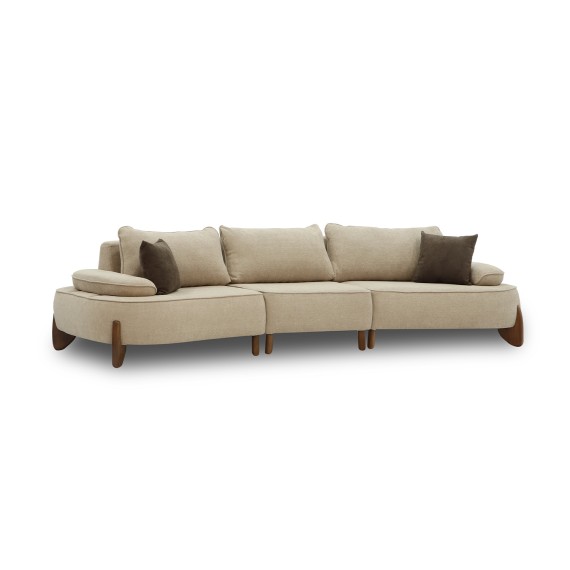 Sofa HOBEL DANIA 3 STR OAK CREAM BONCUK 4/ BROWN BELLA 6 (4) 
