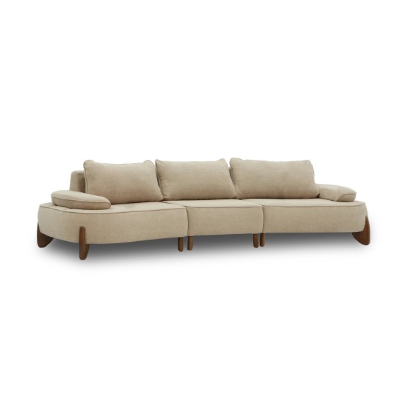 Sofa HOBEL DANIA 3 STR OAK CREAM BONCUK 4/ BROWN BELLA 6 (4) 