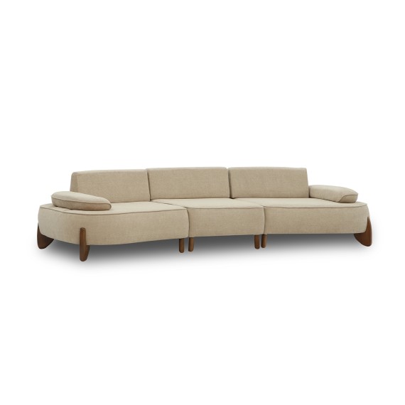 Sofa HOBEL DANIA 3 STR OAK CREAM BONCUK 4/ BROWN BELLA 6 (4) 