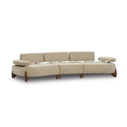 Диван HOBEL DANIA 3 STR OAK CREAM BONCUK 4/ BROWN BELLA 6 (4) 