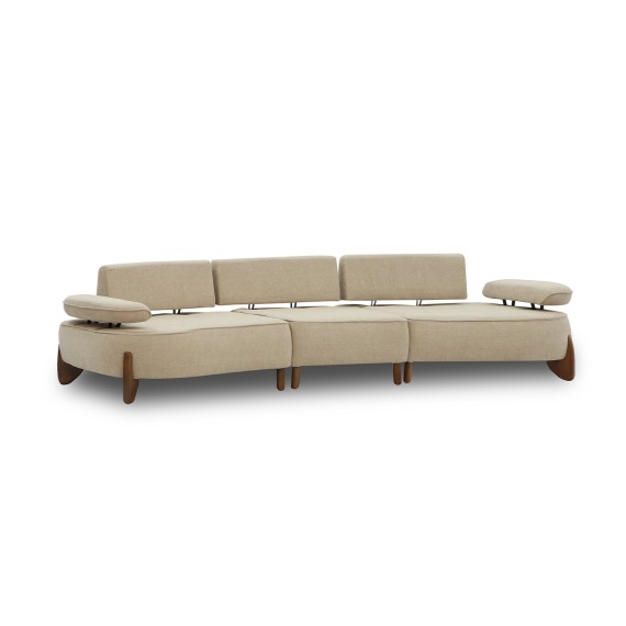Sofa HOBEL DANIA 3 STR OAK CREAM BONCUK 4/ BROWN BELLA 6 (4) 