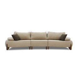 Диван HOBEL DANIA 3 STR OAK CREAM BONCUK 4/ BROWN BELLA 6 (4) 