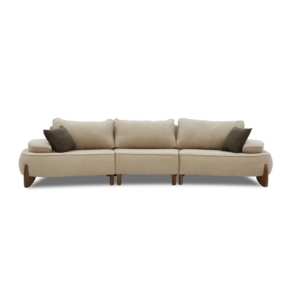 Sofa HOBEL DANIA 3 STR OAK CREAM BONCUK 4/ BROWN BELLA 6 (4) 