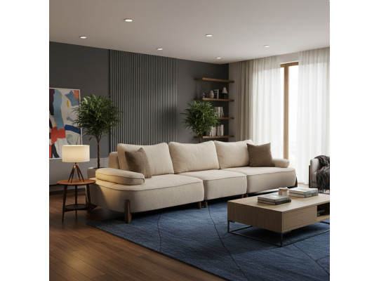 Диван HOBEL DANIA 3 STR/ 14sm CREAM BONCUK 4/ BROWN BEATTO 1012 (4) 