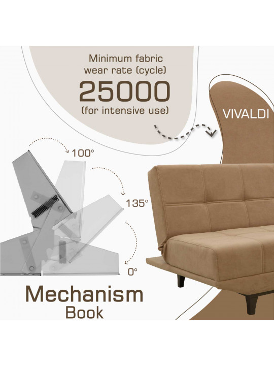 Sofa HOBEL ELISA LIGHT BROWN VIVALDI 20 (1) 