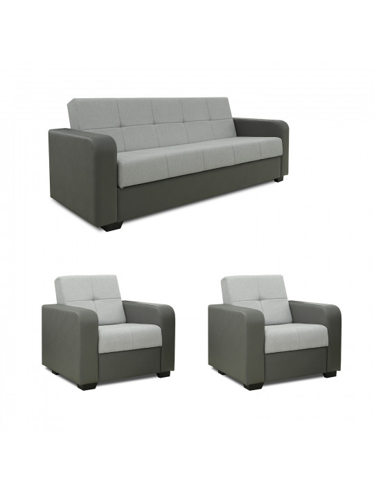 Гарнитур HOBEL FROST 3+1+1 GREY V460/ LIGHT GREY SCANDI 17 (4) 