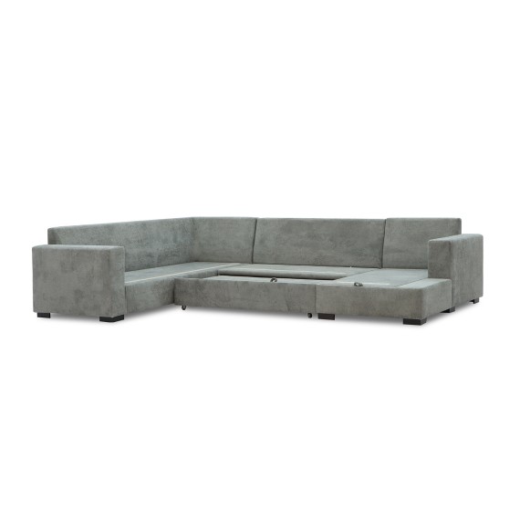 Sofa HOBEL CORNER JASMIN F/R LIGHT GREY BELLA 13 / GONZA 1002/ BENORRY 1005 L (7) 