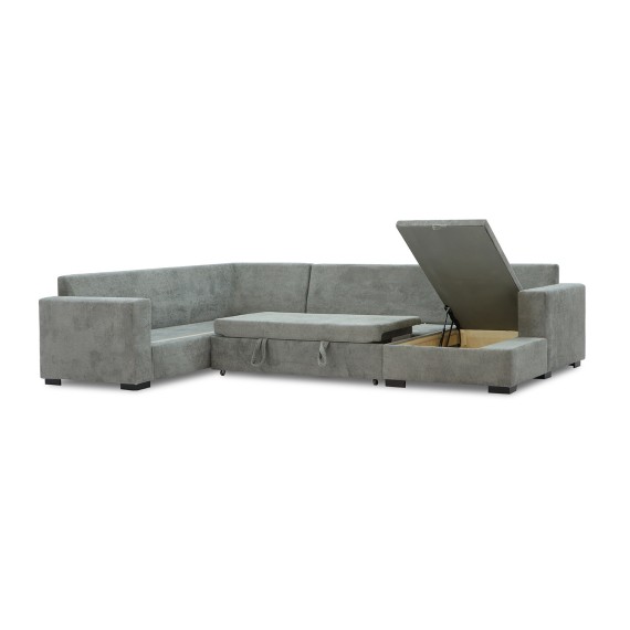 Sofa HOBEL CORNER JASMIN F/R LIGHT GREY BELLA 13 / GONZA 1002/ BENORRY 1005 L (7) 