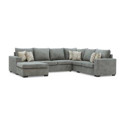 Диван HOBEL CORNER JASMIN F/R LIGHT GREY BELLA 13 / GONZA 1002/ BENORRY 1005 R (7) 