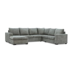 Диван HOBEL CORNER JASMIN F/R LIGHT GREY BELLA 13 / GONZA 1002/ BENORRY 1005 R (7) 