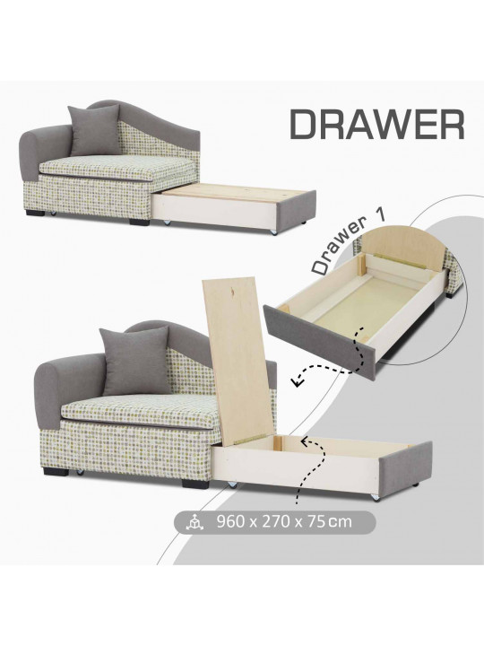 Диван HOBEL KIDS LUX CAPPUCCINO SCANDI 19/ LAMENIA 1007 L (1) 
