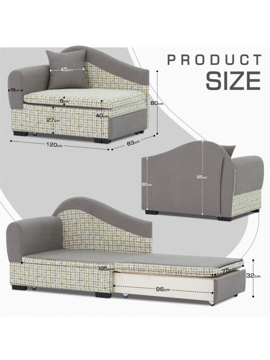 Диван HOBEL KIDS LUX CAPPUCCINO SCANDI 19/ LAMENIA 1007 R (1) 