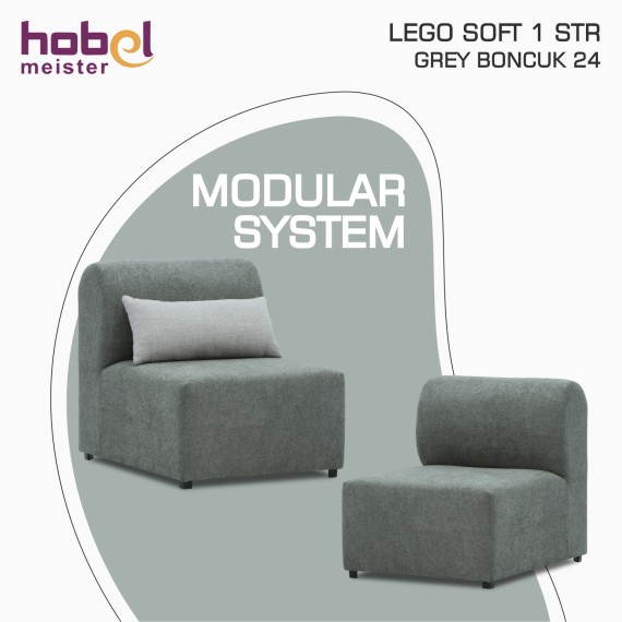 Диван HOBEL LEGO SOFT 1 STR GREY BONCUK 24/ INFINITY 991 (1) 