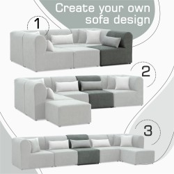 Sofa HOBEL LEGO SOFT 1 STR GREY BONCUK 24/ INFINITY 991 (1) 