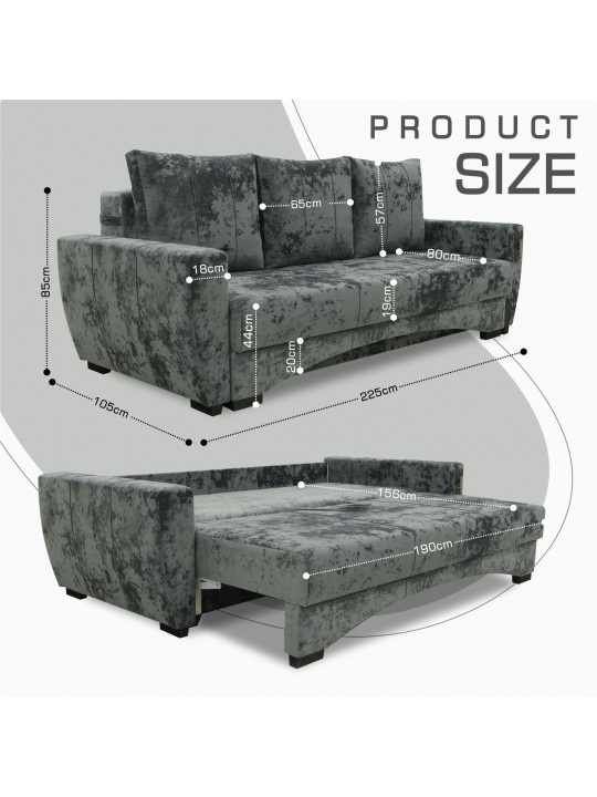 Sofa HOBEL LI DARK GRAY MONACO 15 (3) Sofa HOBEL LI DARK GRAY MONACO 15 (3)