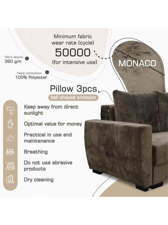 Բազմոց HOBEL LI F/P BROWN MONACO 5 (4) 