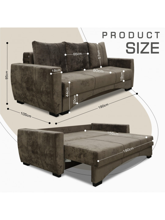 Բազմոց HOBEL LI F/P BROWN MONACO 5 (4) 