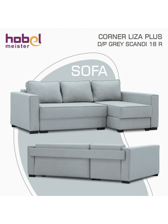 Բազմոց HOBEL CORNER LIZA PLUS D/P GREY SCANDI 18 R (5) 