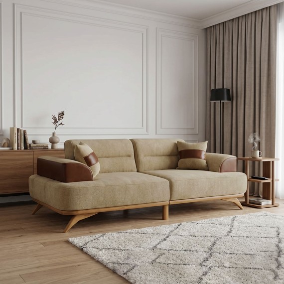 Sofa HOBEL MANHATTAN HONEY PHANTOM 6 /LIGHT BROWN BONCUK 6 (3) 